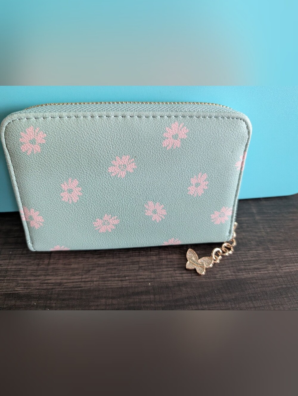 Juicy Couture Daisy Floral Zip Wallet Pink And Mint - Picture 4 of 8
